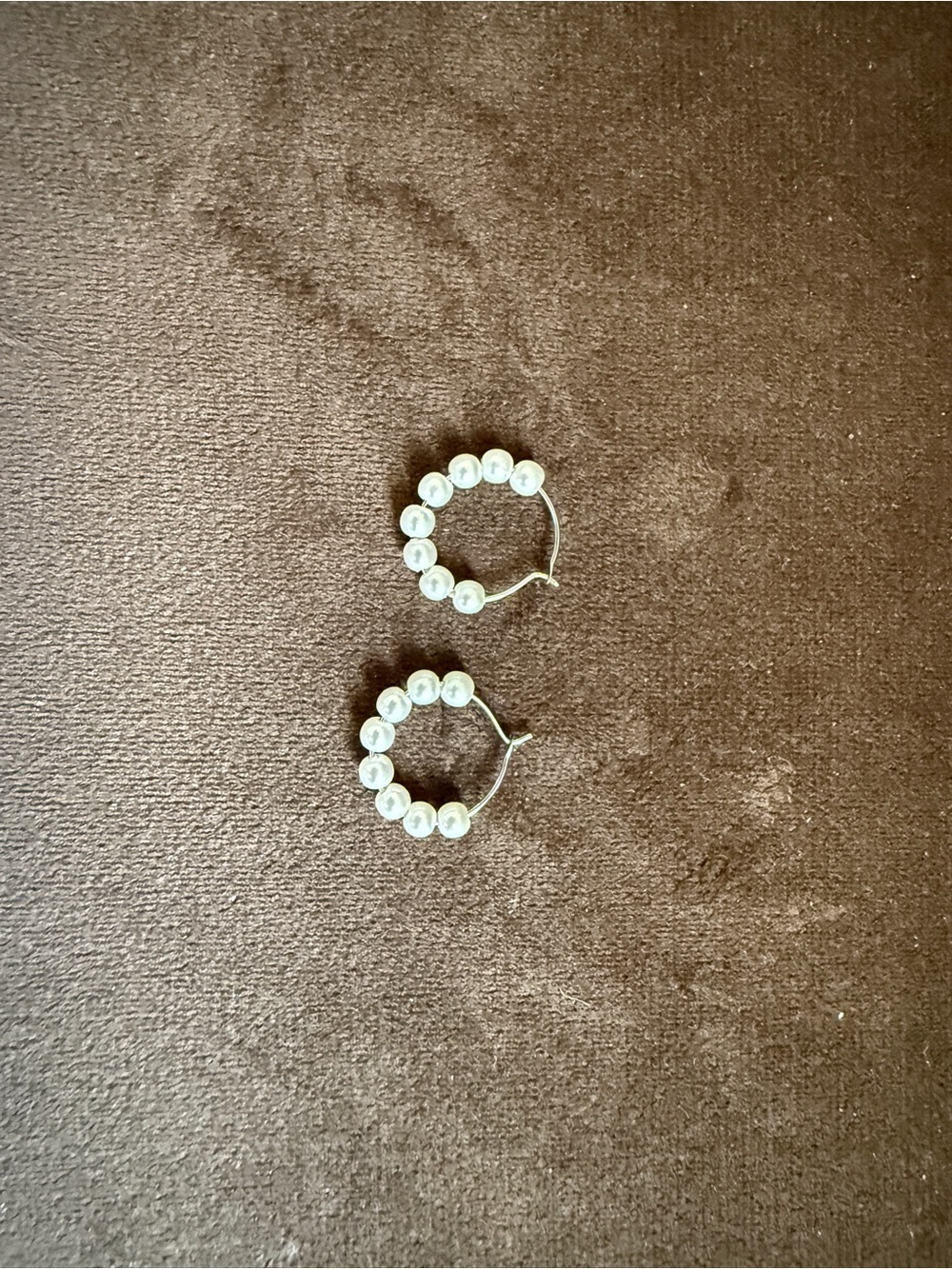 Brandy Melville White Pearl Hoop Earrings